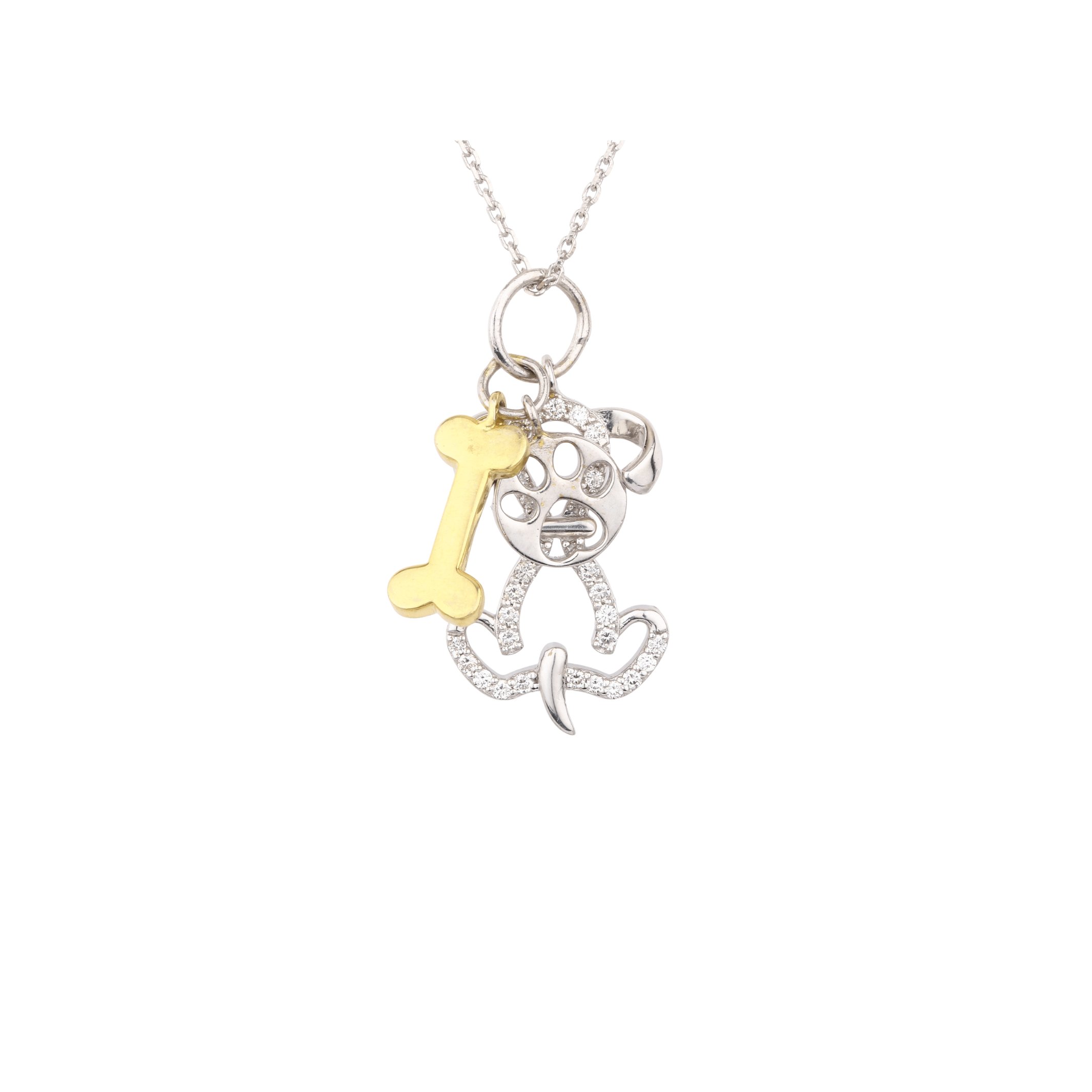 Dog Paw and Bone Pendant