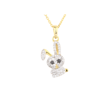 Gold and silver bunny pendant necklace 