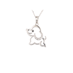 Silver dog pendant necklace 