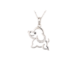 Silver dog pendant necklace 