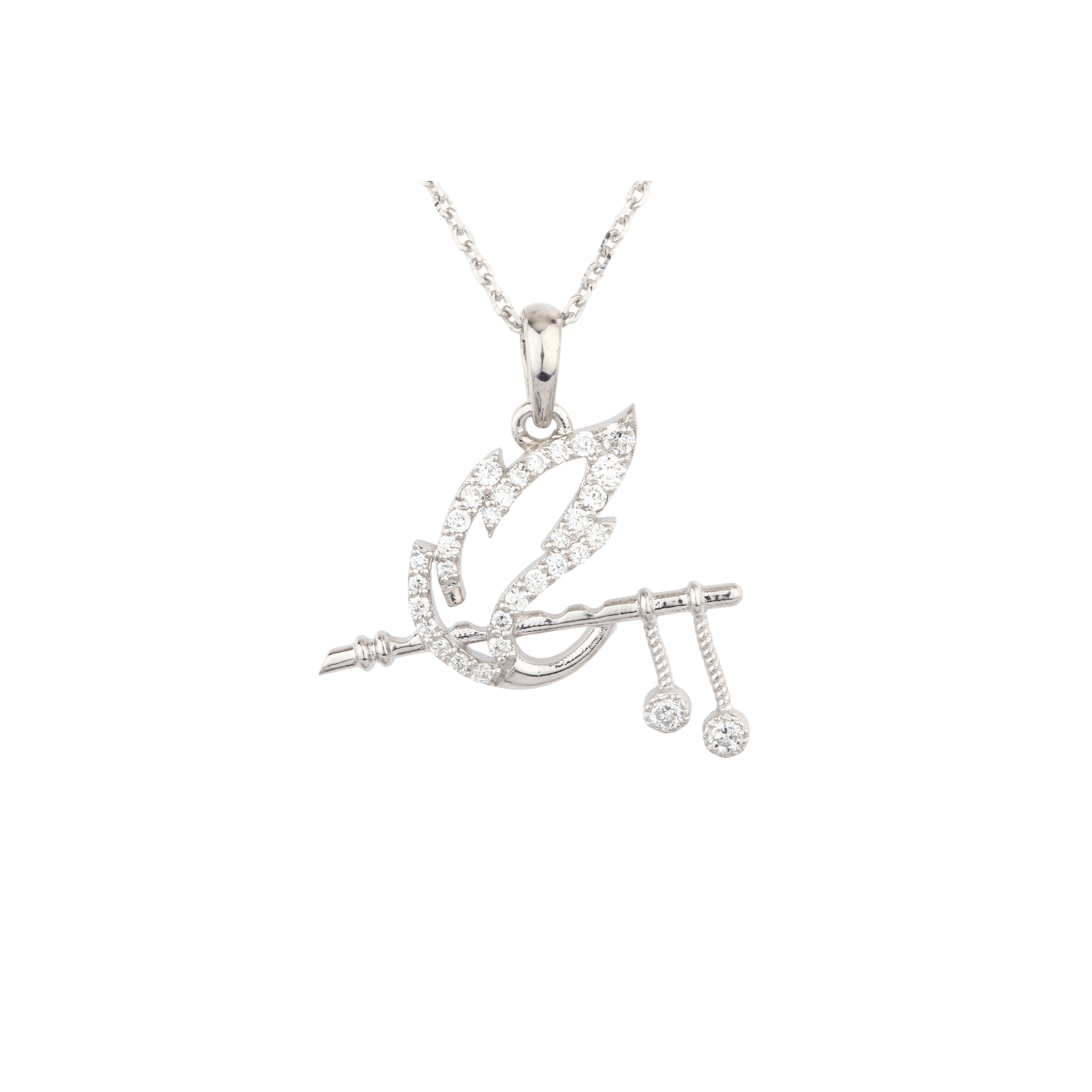 Flute in feather Pendant
