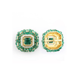 Emerald Beeds Modern Indo Earrings