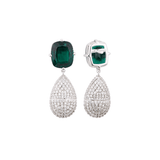 Rectangular Emerald Flushed Earrings