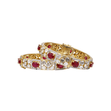 Colour Stone Polki Dual Bangles (pair)